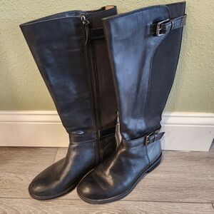 Black Sofft Leather Knee High Boots